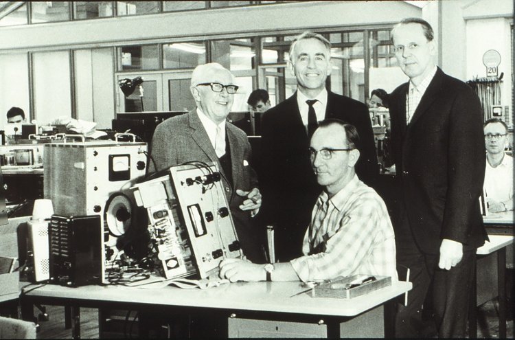 Founders of Brüel & Kjær Holger Nielsen, Per V. Brüel and Viggo Kjær 1958