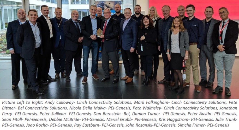 PEI-Genesis Recognized by Cinch Connectivity Solutions as Value-Add Distributor 