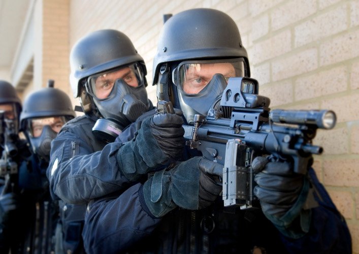 C50 Gas Masks on Police Officers