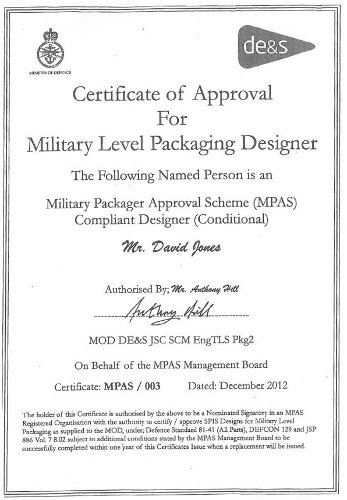 Ministry of Defence MPAS Packaging Designer Certificate Award
