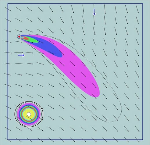 Primary CWA plume and radiological Hot Spot generated by PlumeSIM