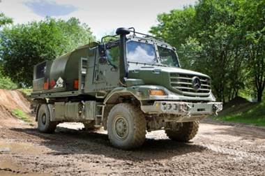 WEW’s new lightweight, highly mobile fuel module mounted on a Mercedes Zetros 18