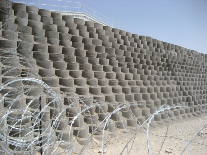Earth Filled Military Protective Barrier Systems - DefenCell-Camp Bastion