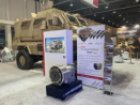 The Leonardo DRS OBVP next to UAE Army MaxxPro armored vehicle at the recent IDEX 2021 show in Abu Dhabi