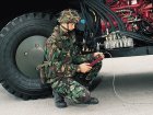 Soldier with Cummins Diesel Engine