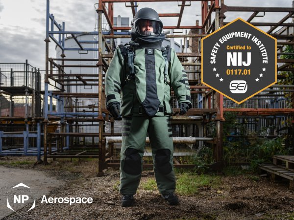 NP Aerospace Achieves Certification to NIJ 0117.01 for New Bomb Disposal Suit