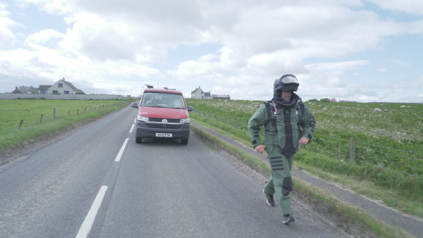 Si Hannaford Runs 13-Minute Mile in NP Aerospace Bomb Suit During Ultra-Triathlon 