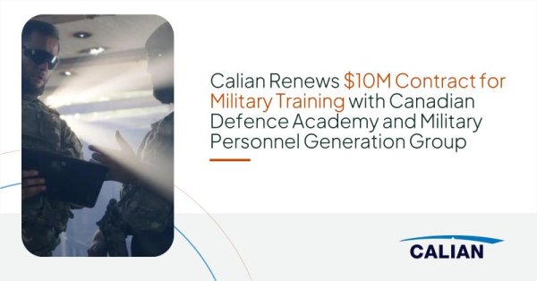 Calian Renews $10M Contract for Military Training with Canadian Defence Academy and Military Personnel Generation Group